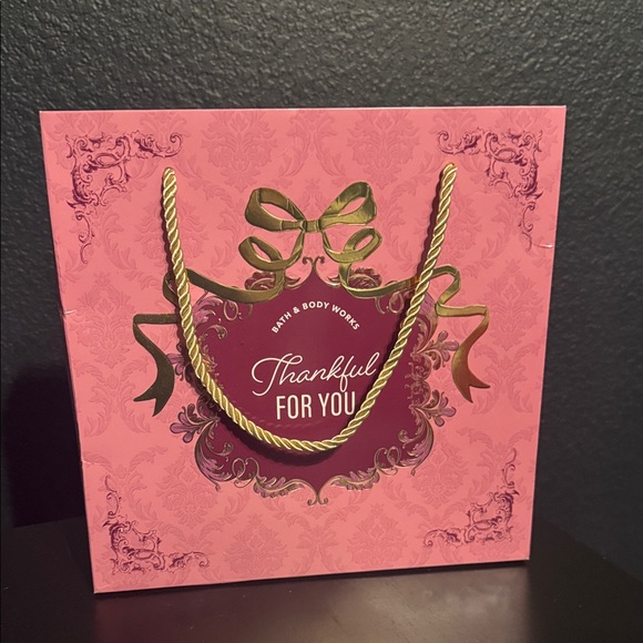 Bath & Body Works Other - Bath & Body Works Pink Thankful For You Gift Tote with Full Size Body Care